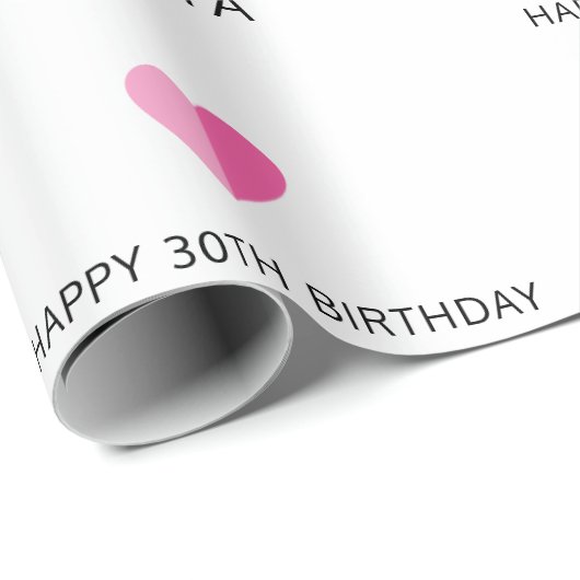 Elegant Personalisiert 30. Geburtstag Geschenkpapier (Rolleneckpunkt)