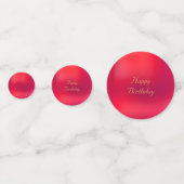 Elegant Personalisiert Birthday Red Konfetti (Vorderseiten)