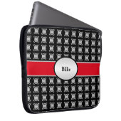Elegant Personalisiert Black Red & Silver Laptopschutzhülle (Vorne Rechts)