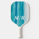 Elegant Personalisiert Blue Ombre Texture Pickleball Schläger (Vorderseite)