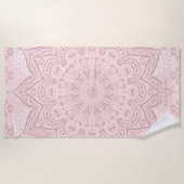 Elegant Personalisiert Boho Blush Pink Mandala Strandtuch (Vorderseite)