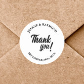 Elegant Personalisiert Dankeschön Gastgeschenk Hoc Runder Aufkleber