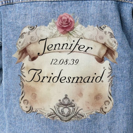 Elegant Personalisiert Floral Bridesmaids Blue Jea Jeansjacke