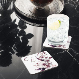 Elegant Personalisiert floral Getränkeuntersetzer