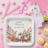 Elegant Personalisiert, glücklich Erntedankpumpen Pappteller (Party)