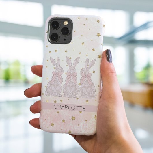 Elegant Personalisiert Lace Bunny iPhone Case