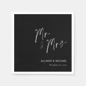 Elegant Personalisiert Minimalistisch Mr. & Mrs. N Serviette (Vorderseite)