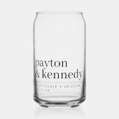 Elegant Personalisiert mit Name Hochzeit Empfang Dosenglas (Vorderseite)