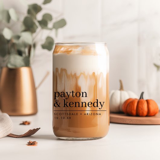 Elegant Personalisiert mit Name Hochzeit Empfang Dosenglas