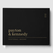 Elegant Personalisiert mit Name Hochzeit Empfang Gästebuch (Vorderseite)