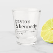 Elegant Personalisiert mit Name Hochzeit Empfang Schnapsglas (Vorderseite)