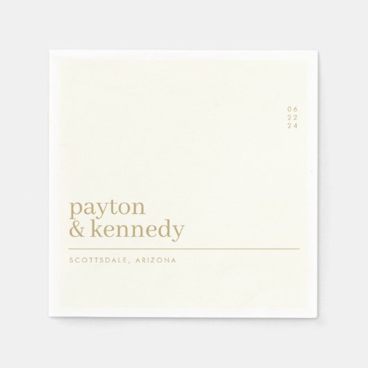 Elegant Personalisiert mit Name Hochzeit Empfang Serviette (Vorderseite)