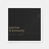 Elegant Personalisiert mit Name Hochzeit Empfang Serviette (Vorderseite)