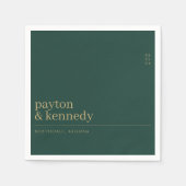 Elegant Personalisiert mit Name Hochzeit Empfang Serviette (Vorderseite)