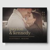 Elegant Personalisiert mit Name und Foto Hochzeit Gästebuch (Vorderseite)