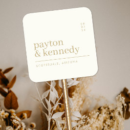 Elegant Personalisiert mit Name Wedding Plan Veran Quadratischer Aufkleber