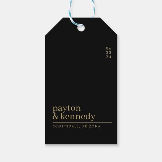 Elegant Personalisiert mit Name Wedding Vielen Dan Geschenkanhänger (Vorderseite)