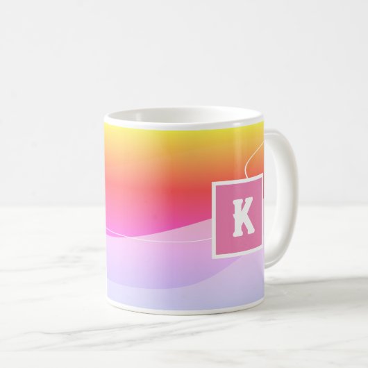 Elegant Personalisiert Monogram Initial Kaffeetasse (VorderseiteRechts)