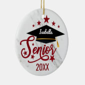 Elegant personalisiert Name Abschluss Senior 2023 Keramik Ornament (Rechts)