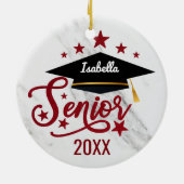 Elegant personalisiert Name Abschluss Senior 2023 Keramik Ornament (Hinten)