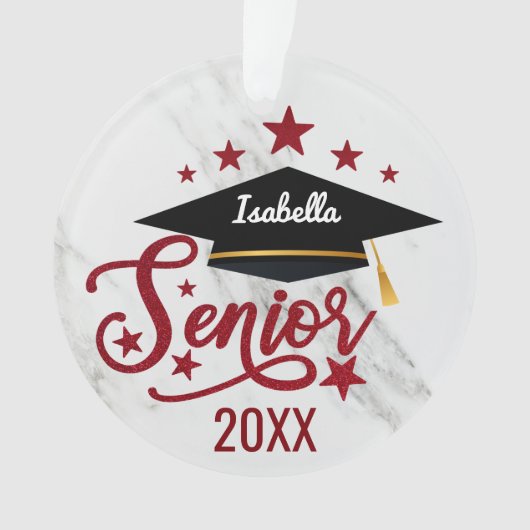 Elegant personalisiert Name Abschluss Senior 2024 Ornament (Vorderseite)