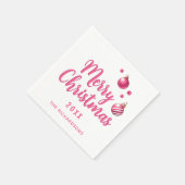 Elegant Personalisiert Simple Pink Frohe Weihnacht Serviette (Ecke)