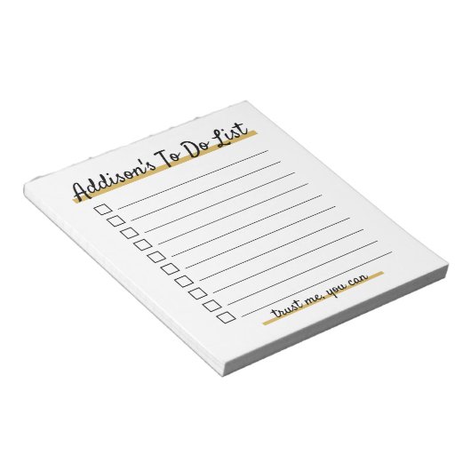 Elegant Personalisiert To do list Notepad Notizblock (angewinkelt)