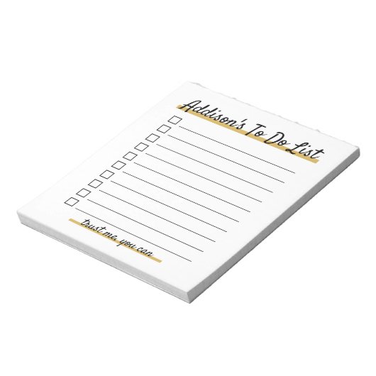 Elegant Personalisiert To do list Notepad Notizblock (Rotiert)