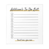 Elegant Personalisiert To do list Notepad Notizblock (Vorderseite)