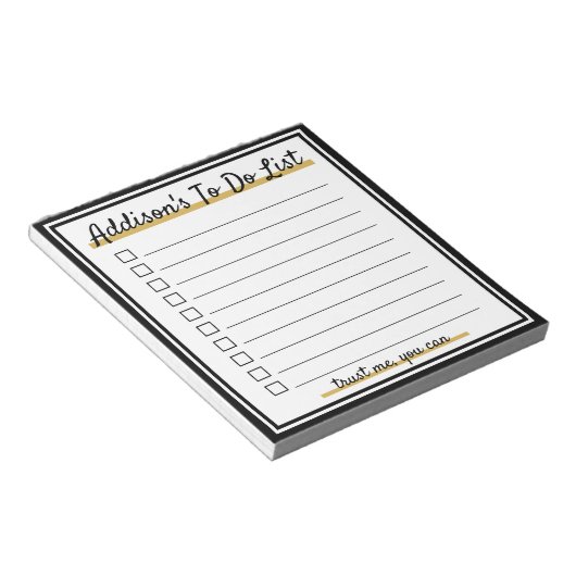 Elegant Personalisiert To do list Notepad Notizblock (angewinkelt)