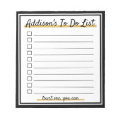Elegant Personalisiert To do list Notepad Notizblock (Vorderseite)