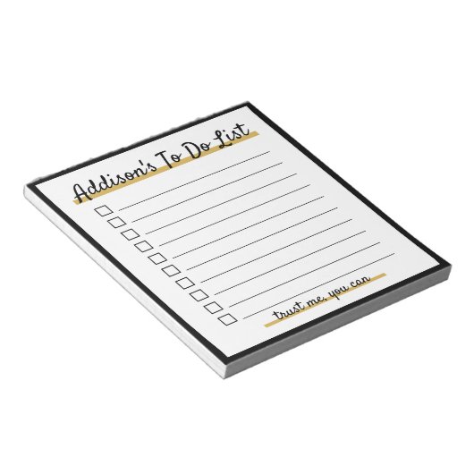 Elegant Personalisiert To do list Notepad Notizblock (angewinkelt)