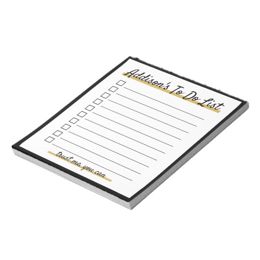 Elegant Personalisiert To do list Notepad Notizblock (Rotiert)