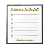 Elegant Personalisiert To do list Notepad Notizblock (Vorderseite)