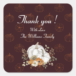 Elegant Personalisiert Vielen Dank Quadratischer Aufkleber