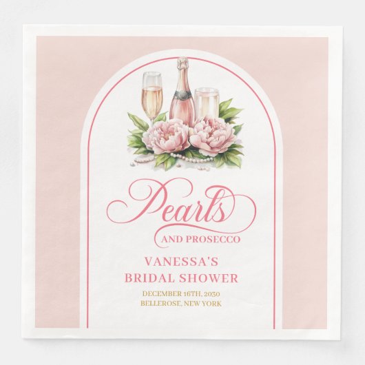 Elegant Personalized Blush and Gold Bridal Napkins Serviette (Vorderseite)