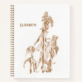 Elegant Personalized Botanical Illustration Notizblock