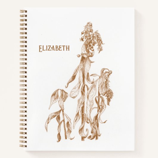 Elegant Personalized Botanical Illustration Notizblock (Vorderseite)