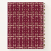 Elegant Personalized Burgundy & Gold Floral Swirl Notizblock (Rückseite)