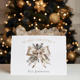 Elegant Personalized Christmas Gift Bag Große Geschenktüte