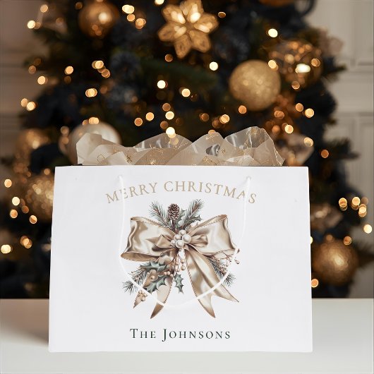 Elegant Personalized Christmas Gift Bag Große Geschenktüte