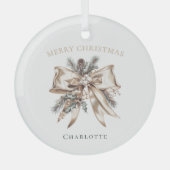 Elegant Personalized Christmas Ornament Aus Glas (Vorderseite)