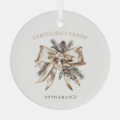 Elegant Personalized Christmas Ornament Aus Glas (Rückseite)