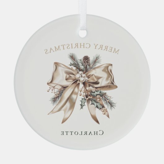 Elegant Personalized Christmas Ornament Aus Glas (Rückseite)