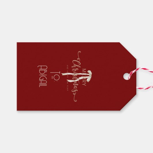 Elegant Personalized Christmas Star Custom  Geschenkanhänger (Vorderseite (Horizontal))