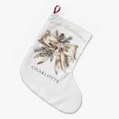 Elegant Personalized Christmas Stocking Großer Weihnachtsstrumpf (Vorderansicht (hängend))