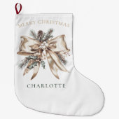 Elegant Personalized Christmas Stocking Großer Weihnachtsstrumpf (Vorderseite)