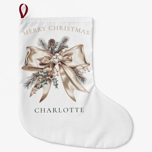 Elegant Personalized Christmas Stocking Großer Weihnachtsstrumpf (Vorderseite)