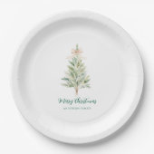 Elegant Personalized Christmas Tree  Pappteller (Vorderseite)