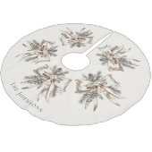 Elegant Personalized Christmas Tree Skirt Polyester Weihnachtsbaumdecke (Schrägansicht)